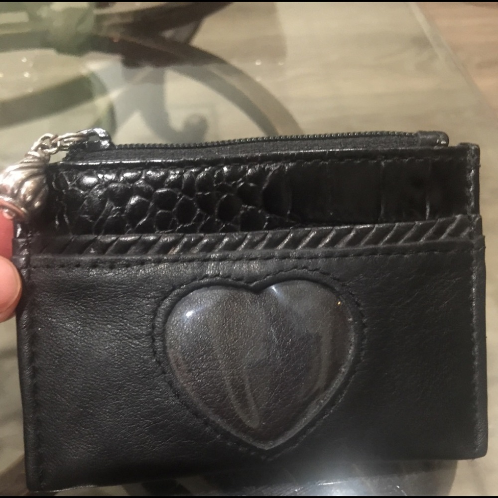 Brighton Black Leather Patent ID Coin Purse